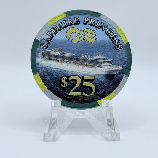 Sapphire Princess Princess Cruises Wet Chips 2004 $25 Casino Chip