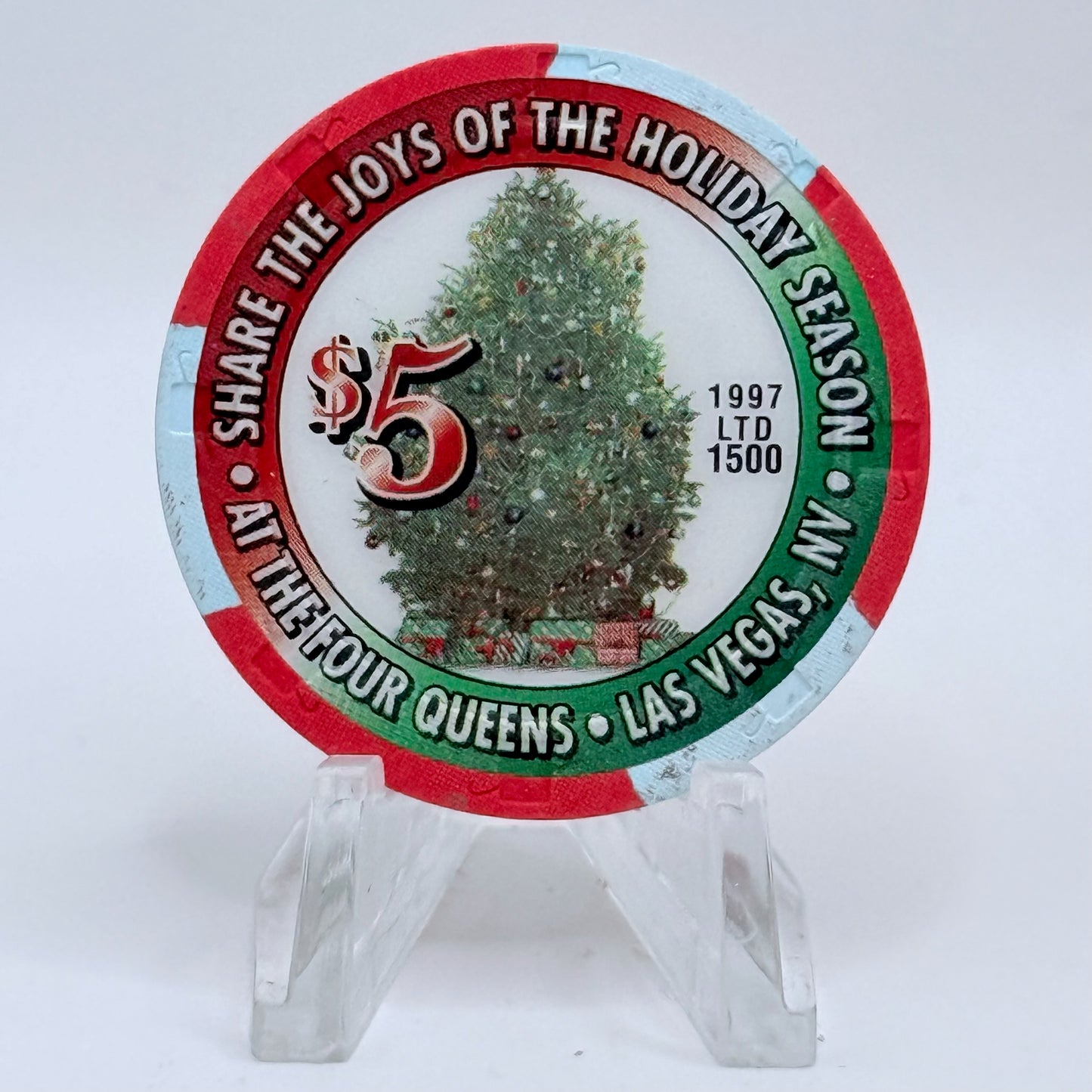 Four Queens Las Vegas Nevada 1997 'Share The Joys' LE $5 Casino Chip N9745