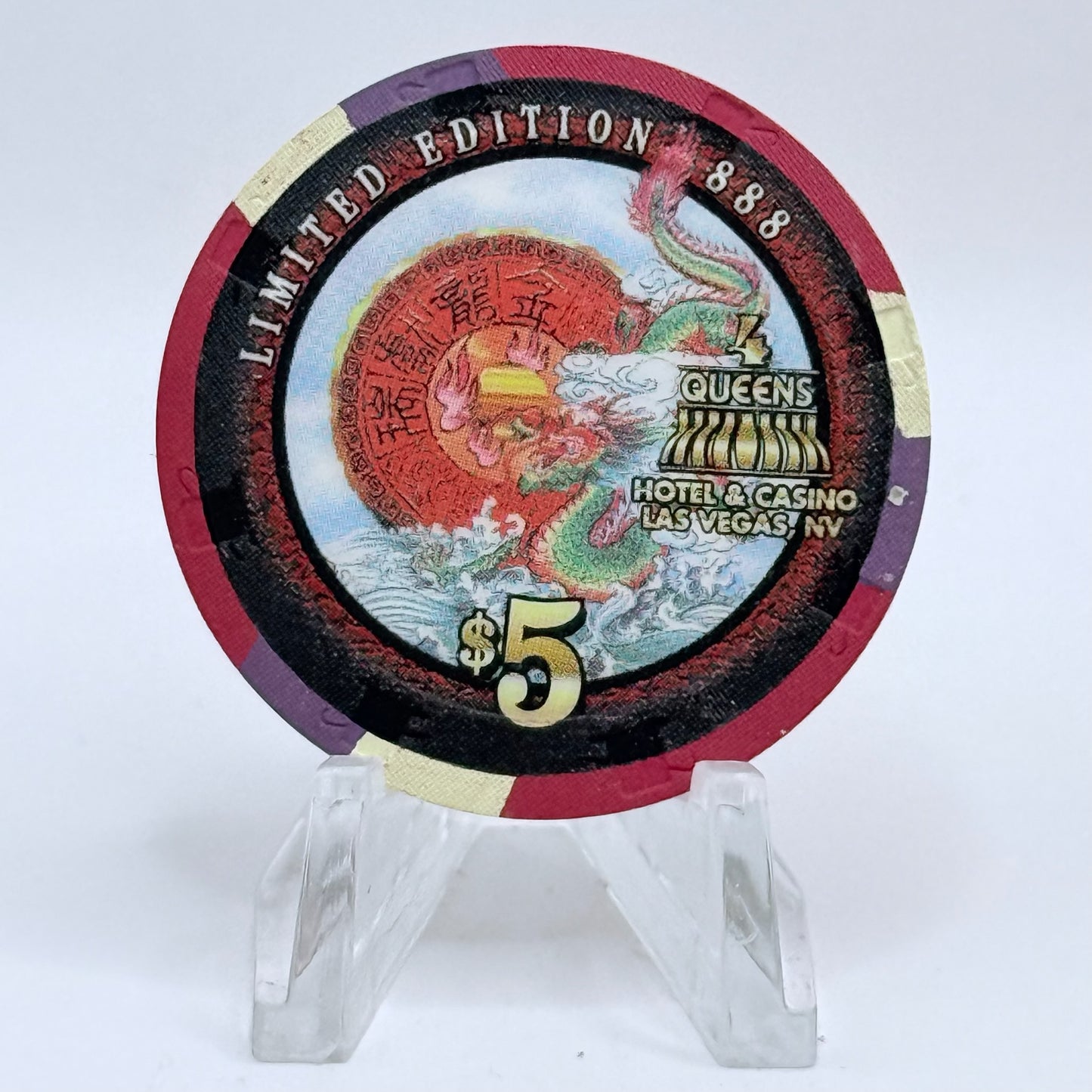 Four Queens Las Vegas Nevada 2000 'Year of the Dragon' LE $5 Casino Chip V4237