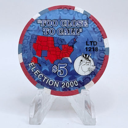Four Queens Las Vegas Nevada 2000 'Election, Too Close To Call' LE $5 Casino Chip V6802