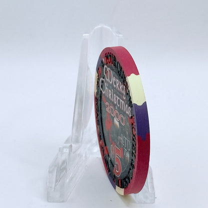 Four Queens Las Vegas Nevada 2000 'Merry Christmas' LE $5 Casino Chip V7584