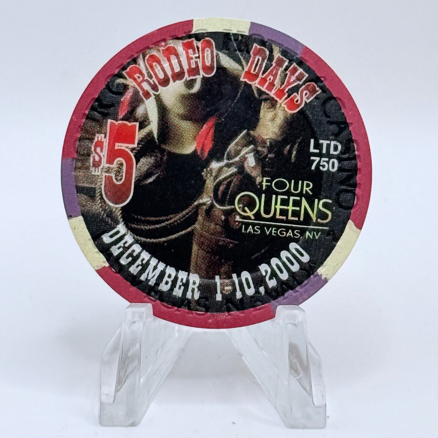 Four Queens Las Vegas Nevada 2000 'Rodeo Days' LE $5 Casino Chip V7596