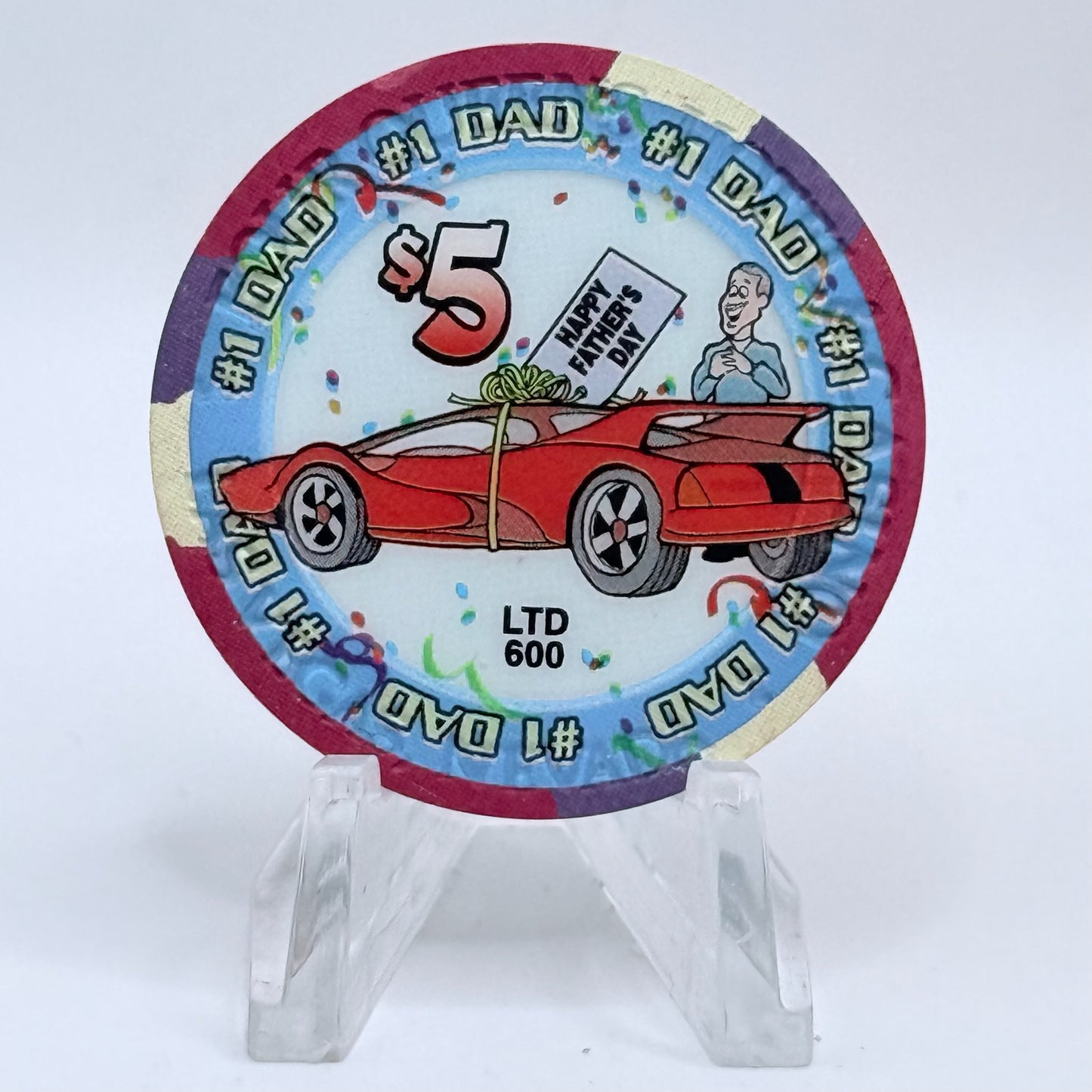 Four Queens Las Vegas Nevada 2001 'Happy Valentines Day' LE $5 Casino Chip V8538