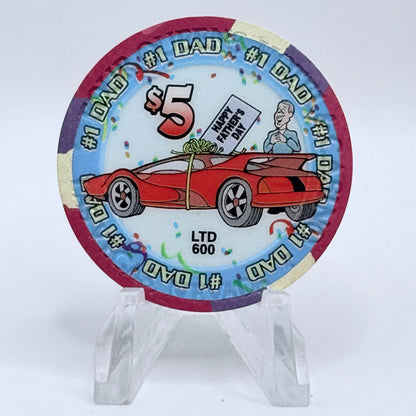 Four Queens Las Vegas Nevada 2001 'Happy Valentines Day' LE $5 Casino Chip V8538