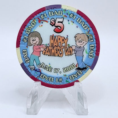 Four Queens Las Vegas Nevada 2001 'Happy Valentines Day' LE $5 Casino Chip V8538