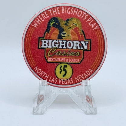 Bighorn Casino N. Las Vegas Nevada 1999 LE $5 Casino Chip V2152