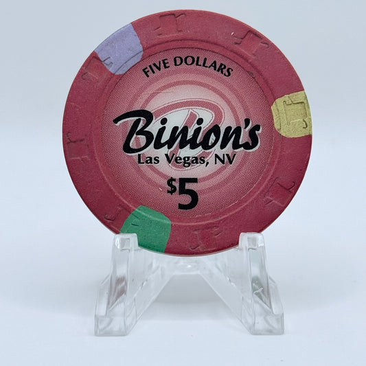 Binion's Gambling Hall Las Vegas Nevada 2005 $5 Casino Chip E4372