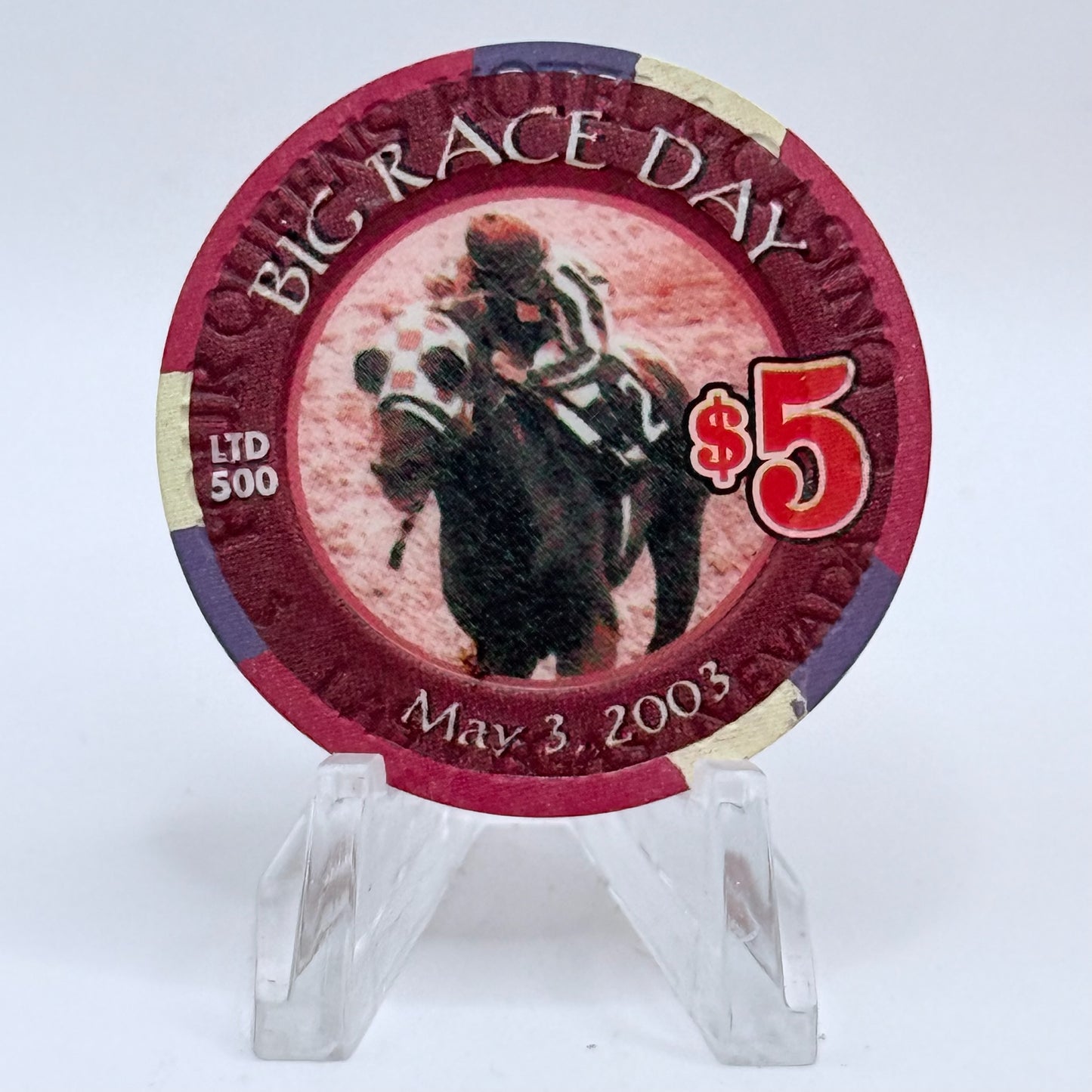 Four Queens Las Vegas Nevada 2003 'Big Race Day' LE $5 Casino Chip E5925