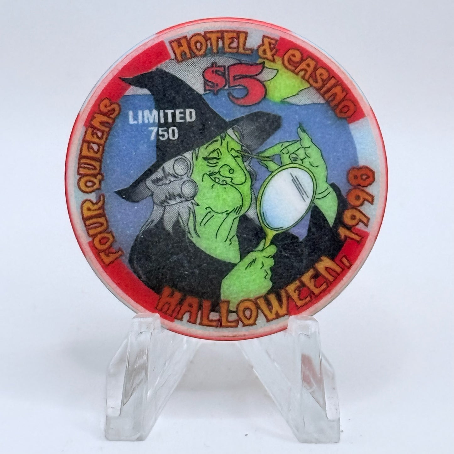 Four Queens Las Vegas Nevada 1998 'Halloween' LE $5 Casino Chip V2504