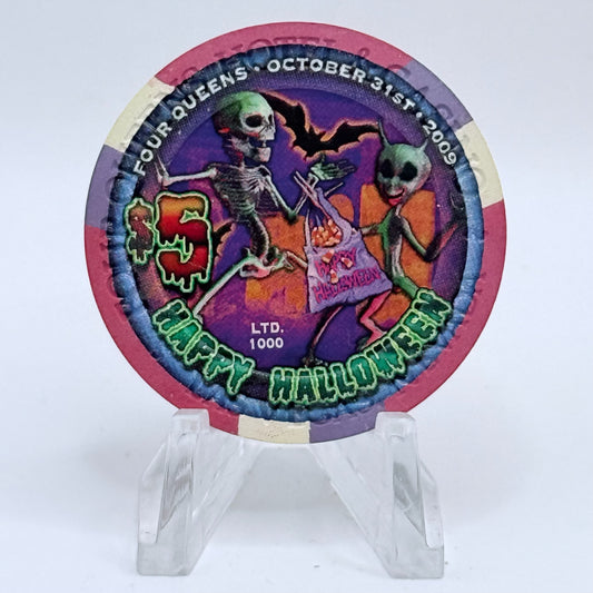 Four Queens Las Vegas Nevada 2009 'Happy Halloween' LE $5 Casino Chip E9168