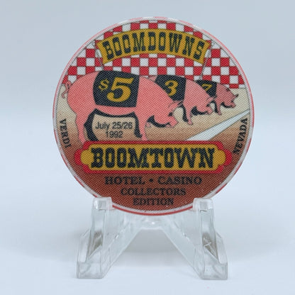 Boomtown 1992 LE 'Boomdowns' $5 Casino Chip N7415