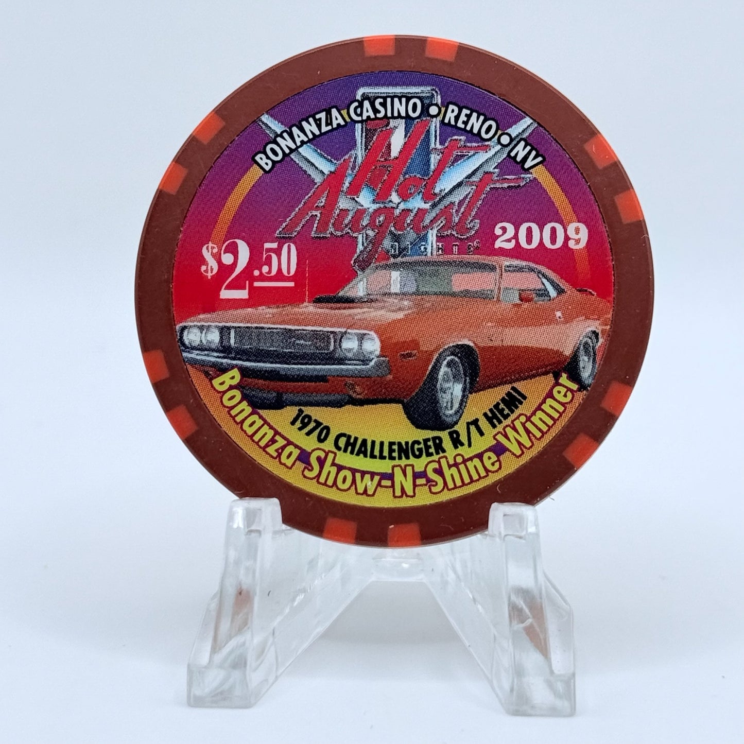 Bonanza Casino Reno Nevada 2009 '1970 Challenger' LE $2.50 Casino Chip
