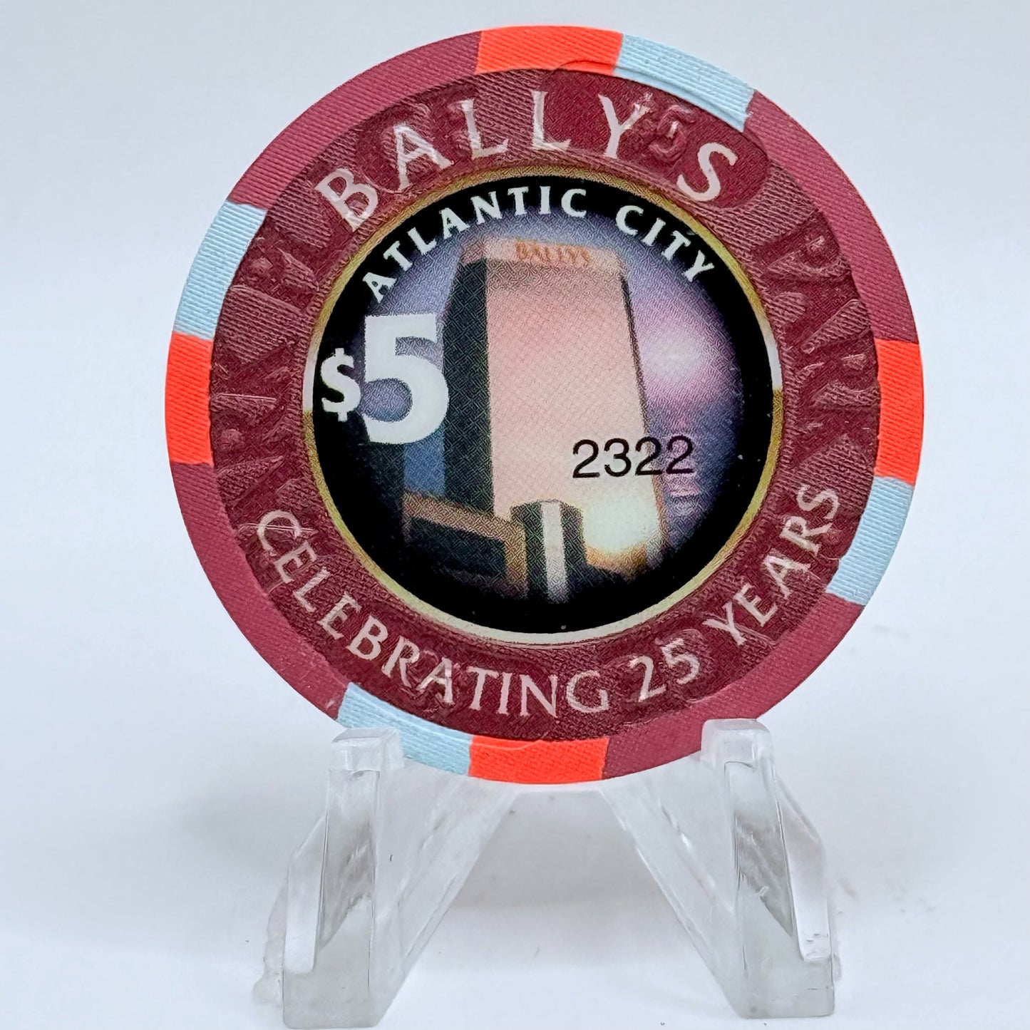 Bally's (Park Place) (Wild Wild West) Atlantic City New Jersey '25th Anniversary' LE $5 Casino Chip