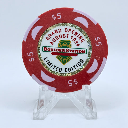 Boulder Station Las Vegas Nevada 1994 'Grand Opening' LE $5 Casino Chip N0520
