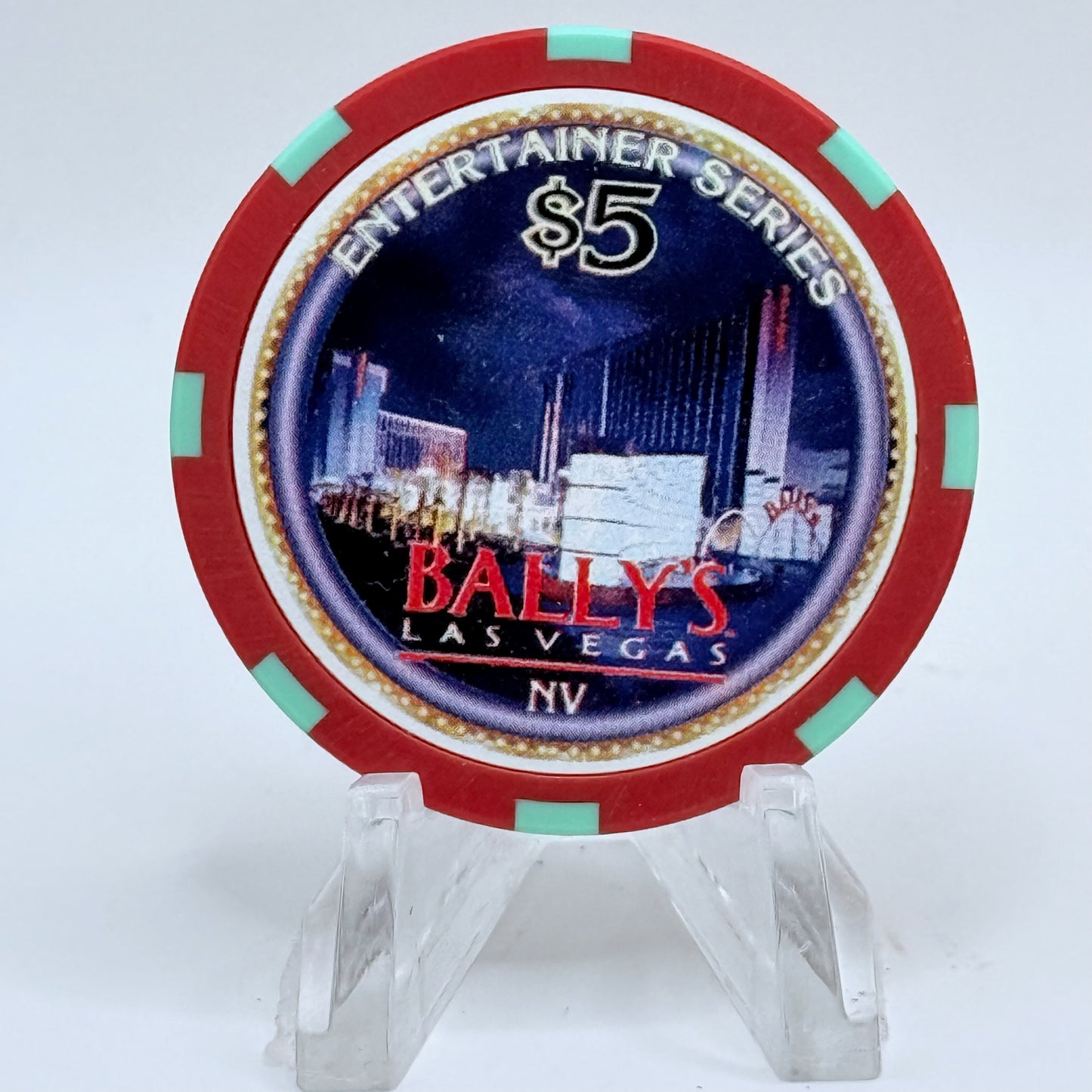 Bally's Las Vegas Nevada 1997 'Penn & Teller' LE $5 Casino Chip N9290