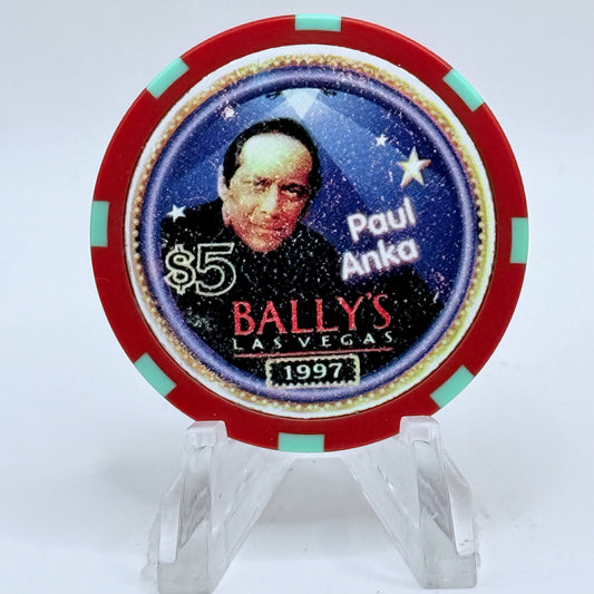 Bally's Las Vegas Nevada 1997 'Paul Anka' LE $5 Casino Chip N7969