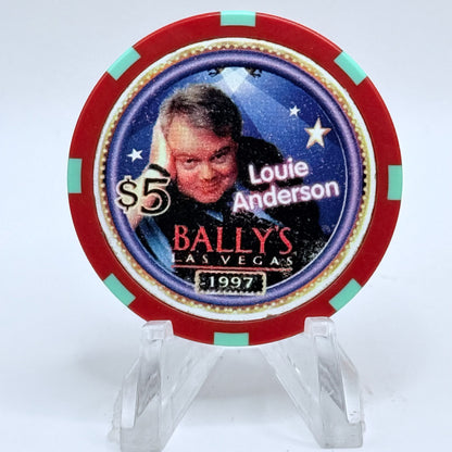 Bally's Las Vegas Nevada 1997 'Louie Anderson' LE $5 Casino Chip N7968