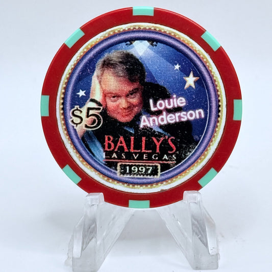 Bally's Las Vegas Nevada 1997 'Louie Anderson' LE $5 Casino Chip N7968