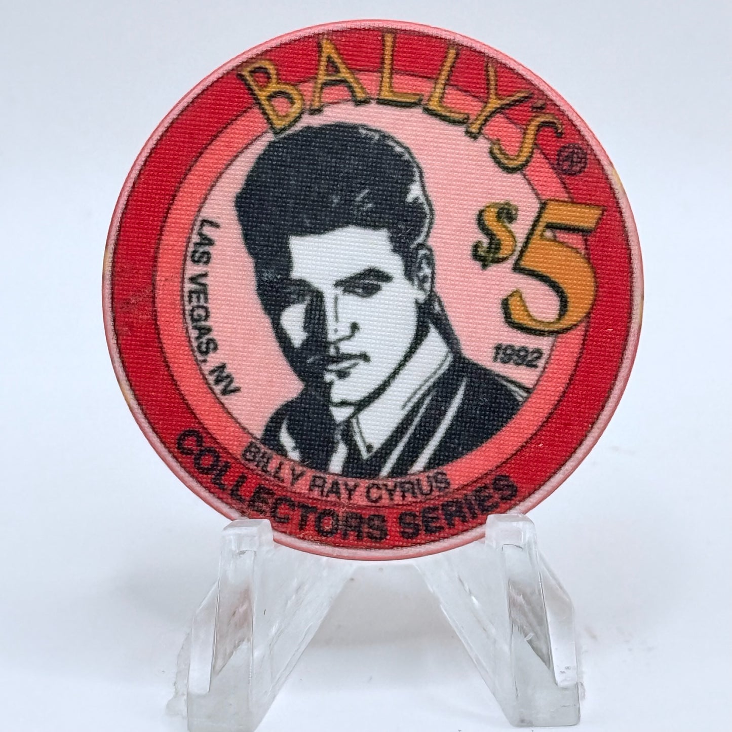 Bally's Las Vegas Nevada 1992 'Billy Ray Cyrus' LE $5 Casino Chip N0597
