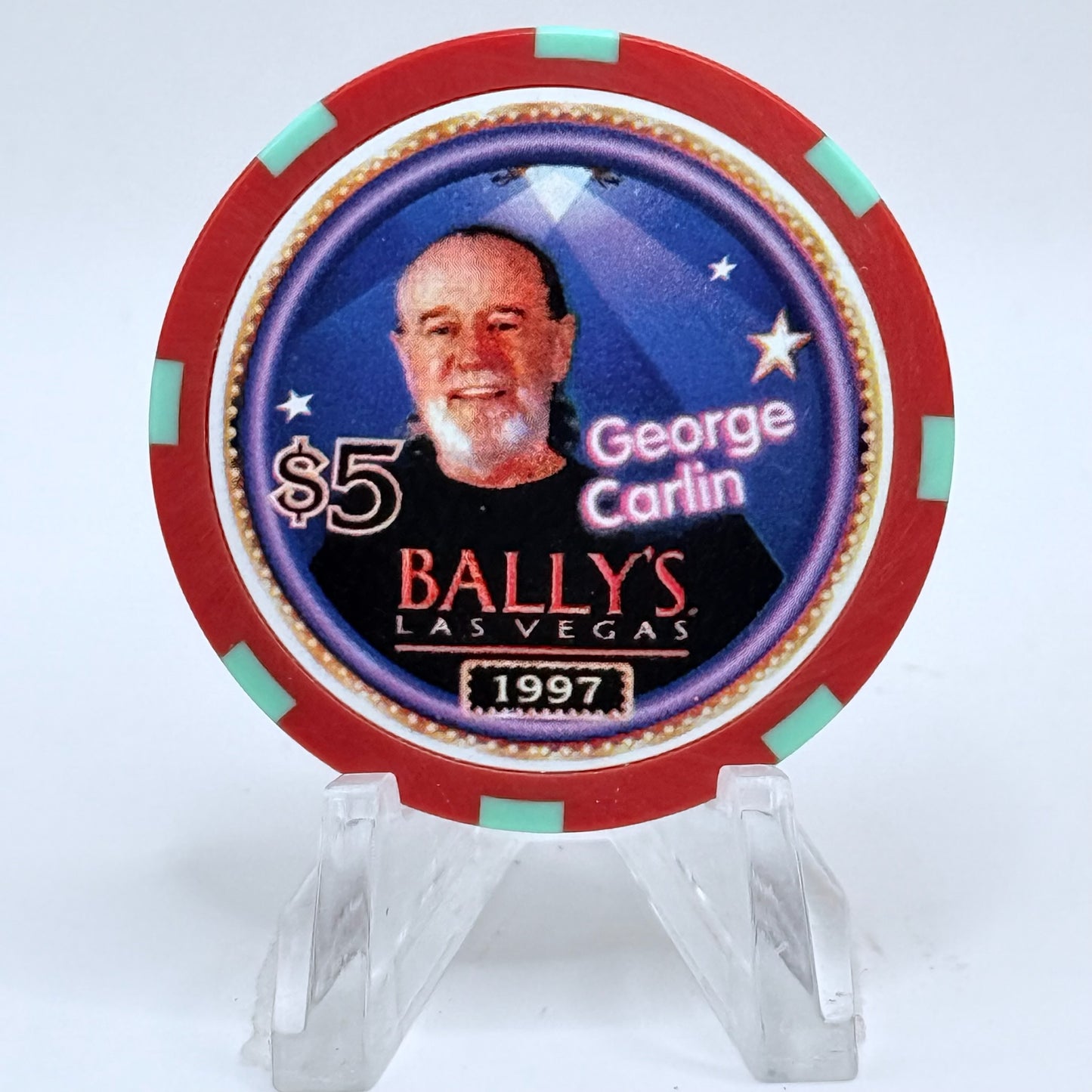 Bally's Las Vegas Nevada 1997 'George Carlin' LE $5 Casino Chip N7967
