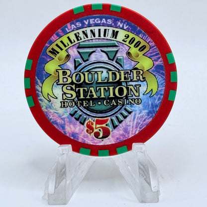 Boulder Station Las Vegas Nevada 1999 'Millennium' LE $5 Casino Chip V3748