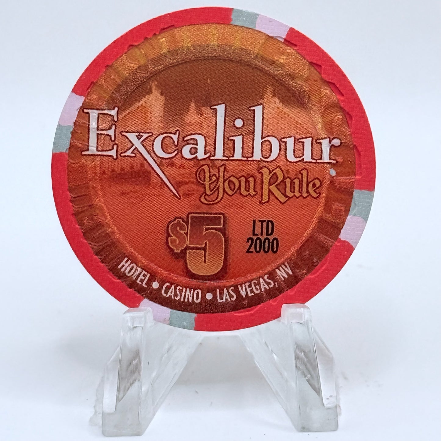 Excalibur Las Vegas Nevada 2008 'Thunder From Down Under' LE $5 Casino Chip E7885