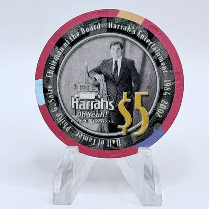 Harrah's Lake Tahoe Nevada 2004 'Phillip Satre ' LE $5 Casino Chip E4090