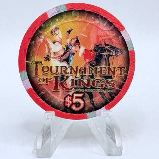 Excalibur Las Vegas Nevada 2008 'Tournament Of Kings Two Horses' LE $5 Casino Chip E7887