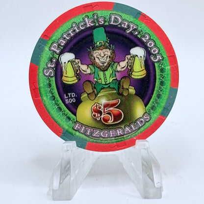 Fitzgeralds (Fitz) Las Vegas Nevada 2005 'St Patrick's Day' LE $5 Casino Chip E4412