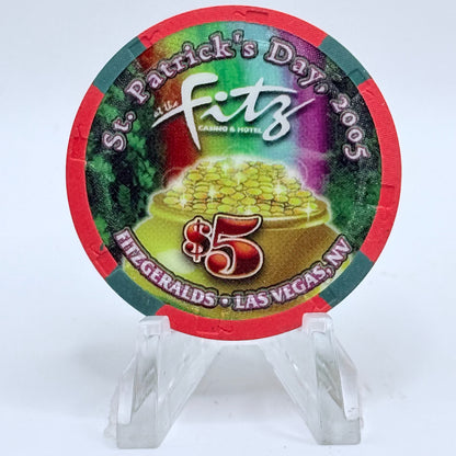 Fitzgeralds (Fitz) Las Vegas Nevada 2005 'St Patrick's Day' LE $5 Casino Chip E4412