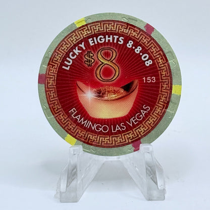 Flamingo Hotel & Casino Las Vegas Nevada 2008 'Lucky Eights 8-8-08' LE $8 Casino Chip E7100