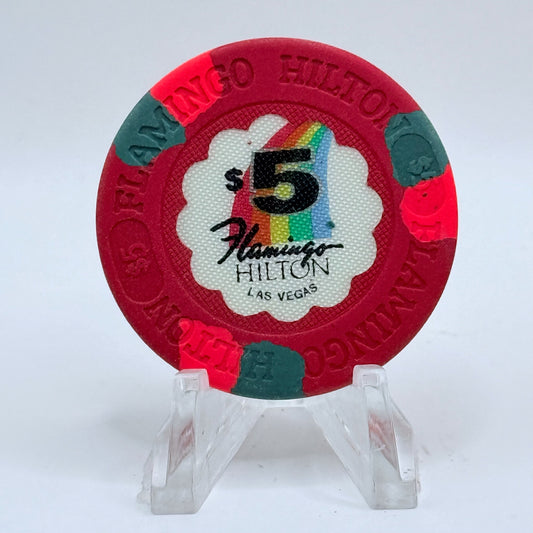 Flamingo Hilton Las Vegas Nevada 1980s $5 Casino Chip N4593