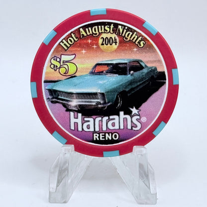 Harrah's Reno Nevada 2004 'Hot August Nights' LE $5 Casino Chip E3991