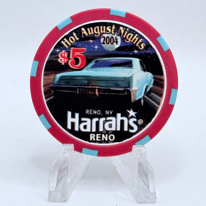 Harrah's Reno Nevada 2004 'Hot August Nights' LE $5 Casino Chip E3991