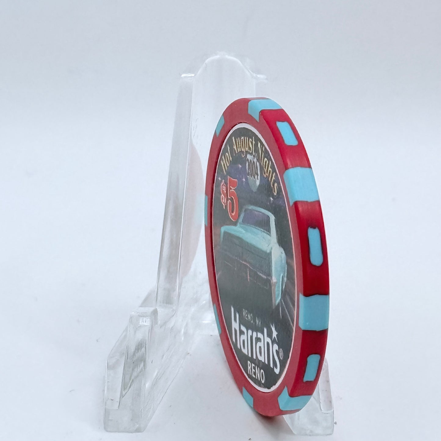 Harrah's Reno Nevada 2004 'Hot August Nights' LE $5 Casino Chip E3991