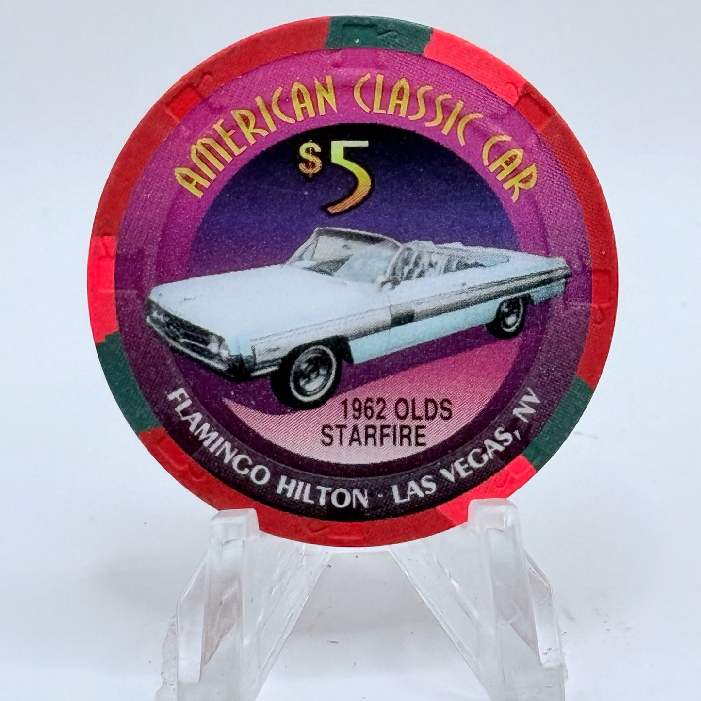 Flamingo Hilton Las Vegas Nevada 1996 '1962 Olds Starfire' Series 2 LE $5 Casino Chip N8266