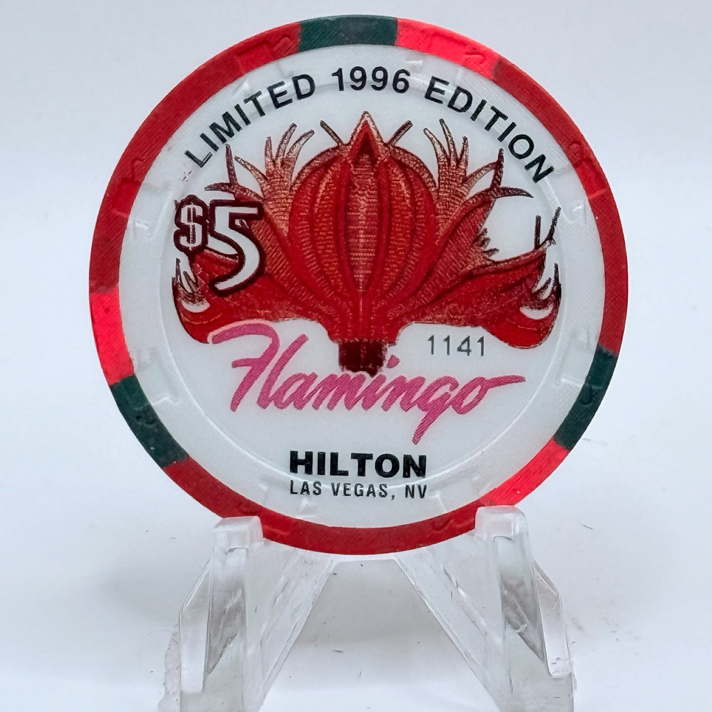 Flamingo Hilton Las Vegas Nevada 1996 '1965 Shelby GT 350' Series 2 LE $5 Casino Chip N8267