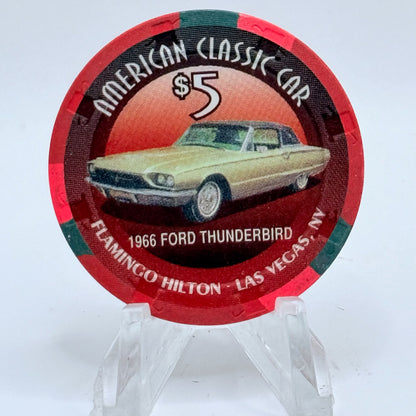 Flamingo Hilton Las Vegas Nevada 1996 '1966 Ford Thunderbird' Series 2 LE $5 Casino Chip N8269