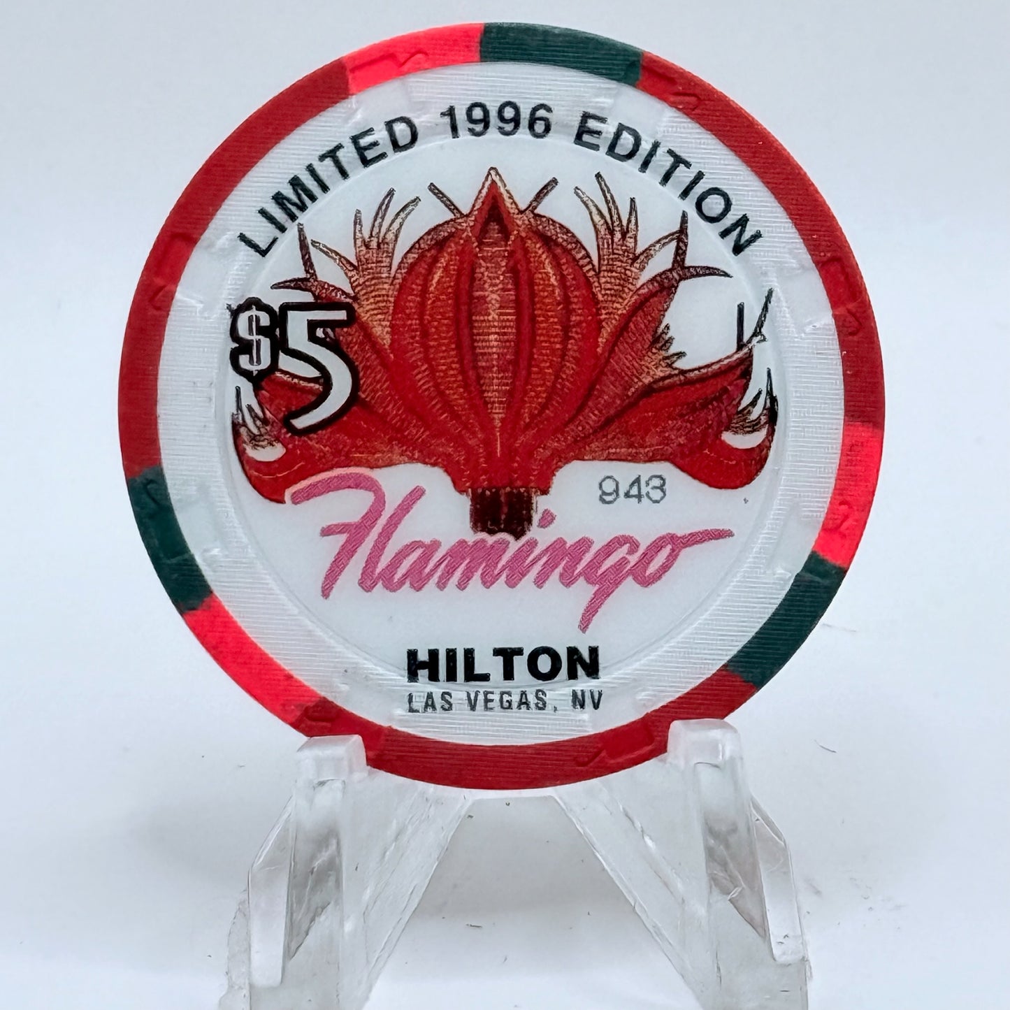 Flamingo Hilton Las Vegas Nevada 1996 '1966 Ford Thunderbird' Series 2 LE $5 Casino Chip N8269