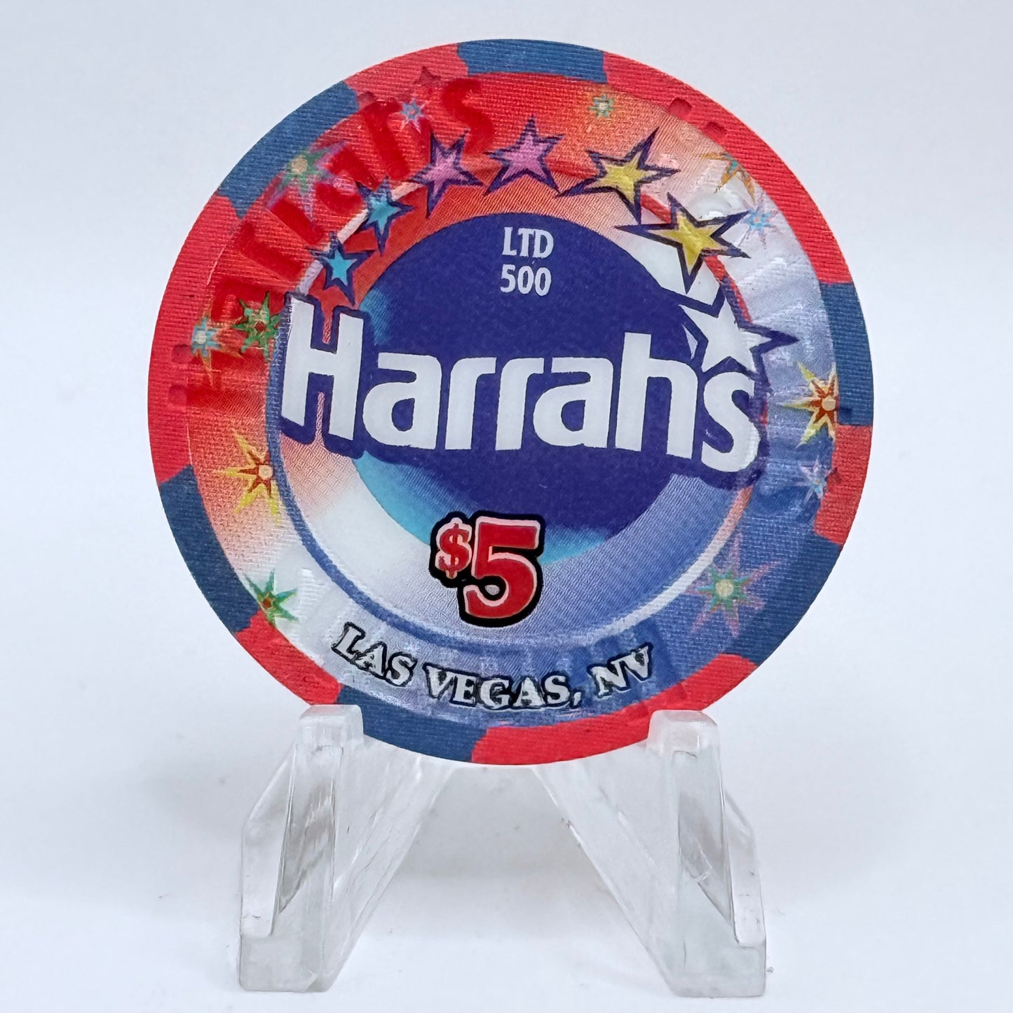 Harrah's Las Vegas Nevada 2002 '4th Of July' LE $5 Casino Chip E0970