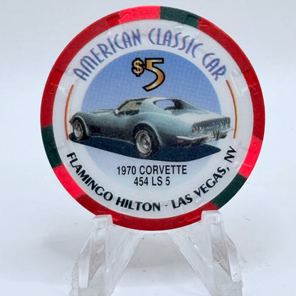 Flamingo Hilton Las Vegas Nevada 1996 '1970 Corvette' Series 2 LE $5 Casino Chip N8275
