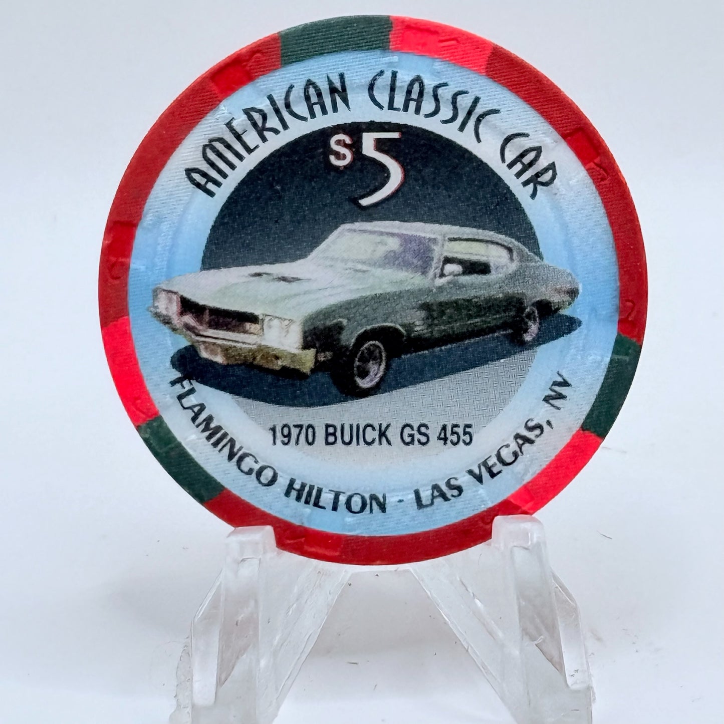 Flamingo Hilton Las Vegas Nevada 1996 '1970 Buick GS 455' Series 2 LE $5 Casino Chip N8276