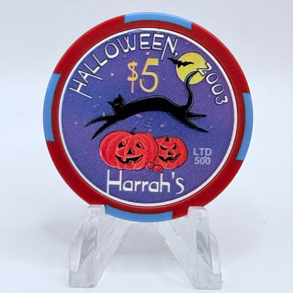 Harrah's Las Vegas Nevada 2003 'Halloween' LE $5 Casino Chip E0927
