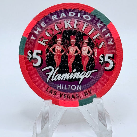 Flamingo Hilton Las Vegas Nevada 1995 'Rockettes' LE $5 Casino Chip N2401
