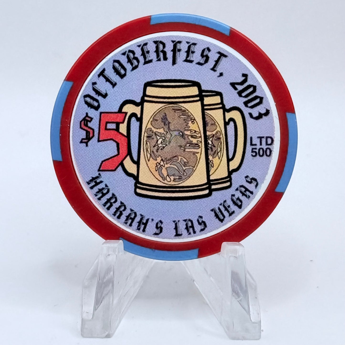 Harrah's Las Vegas Nevada 2003 'October Fest' LE $5 Casino Chip E0943