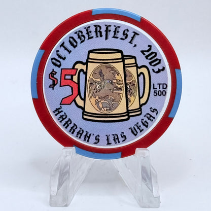 Harrah's Las Vegas Nevada 2003 'October Fest' LE $5 Casino Chip E0943