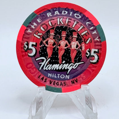 Flamingo Hilton Las Vegas Nevada 1995 'Rockettes' LE $5 Casino Chip N2401