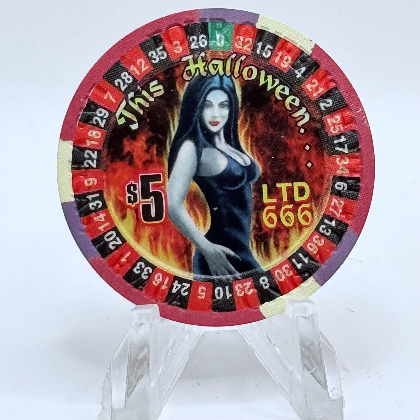 Four Queens Las Vegas Nevada 2003 'Halloween' LE $5 Casino Chip E0541