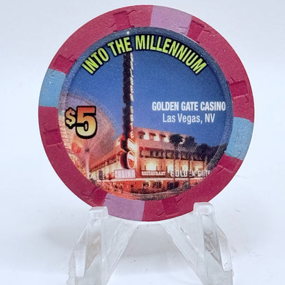 Golden Gate Las Vegas Nevada 2000 'Millennium' LE $5 Casino Chip V4342