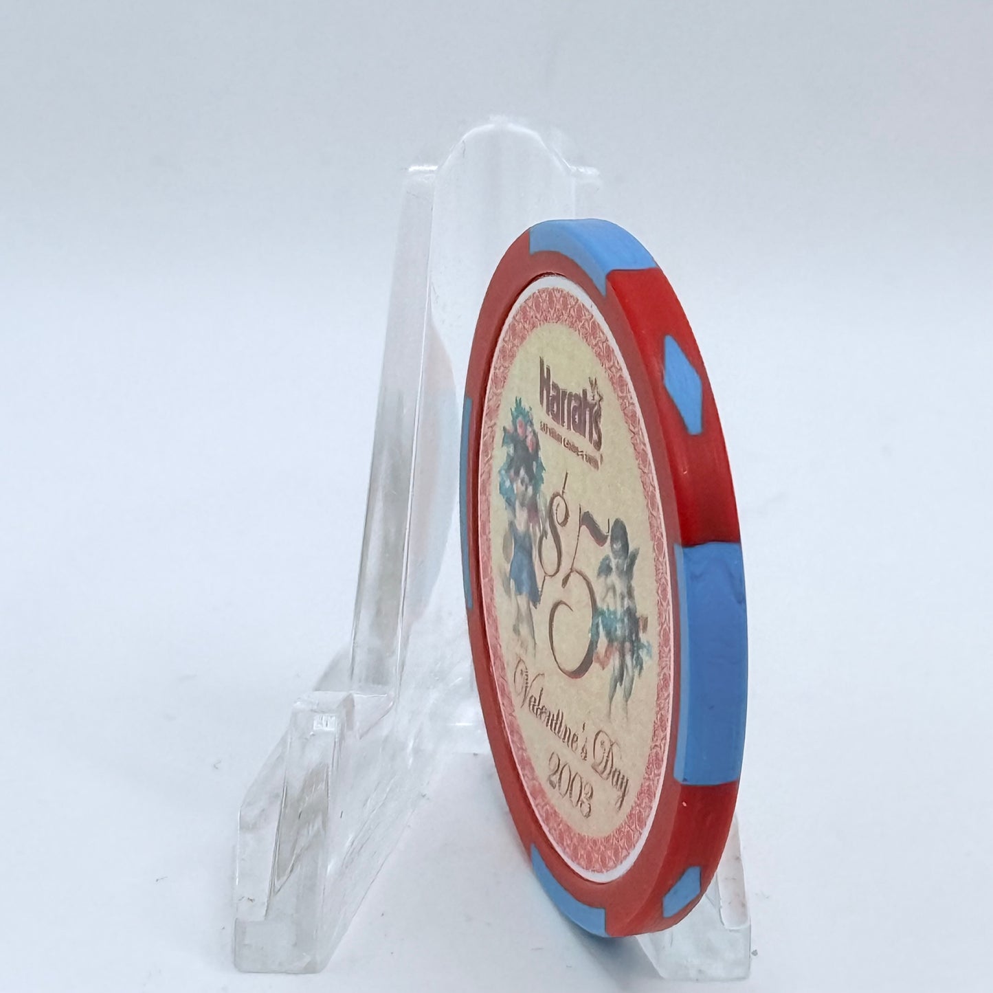 Harrah's Las Vegas Nevada 2003 'Valentines Day' LE $5 Casino Chip E0958